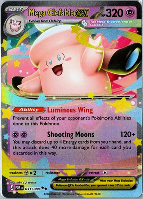 #ad Pokemon Card Mega Clefable ex 31 88 Double Rare Perfect Order NM $2.50
