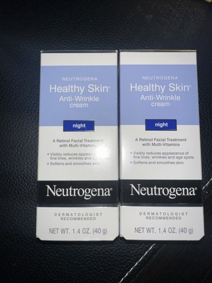 (2) Neutrogena Healthy Skin Anti Wrinkle Cream Night 1.4 oz NIB LOT