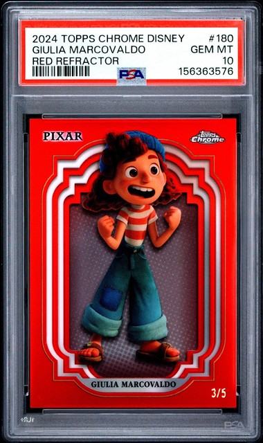 2024 Topps Chrome Disney #180 Giulia Marcovaldo Red Refractor /5 PSA 10