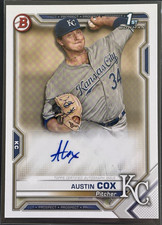 : 2021 Bowman Baseball #CPA-AC Austin Cox 1st Bowman Prospect Autograph