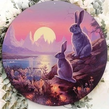 2D Flat1pcs 7.87X 7.87Inch Aluminum Metal Sign Vintage Round Wreath Wall Art, Fe