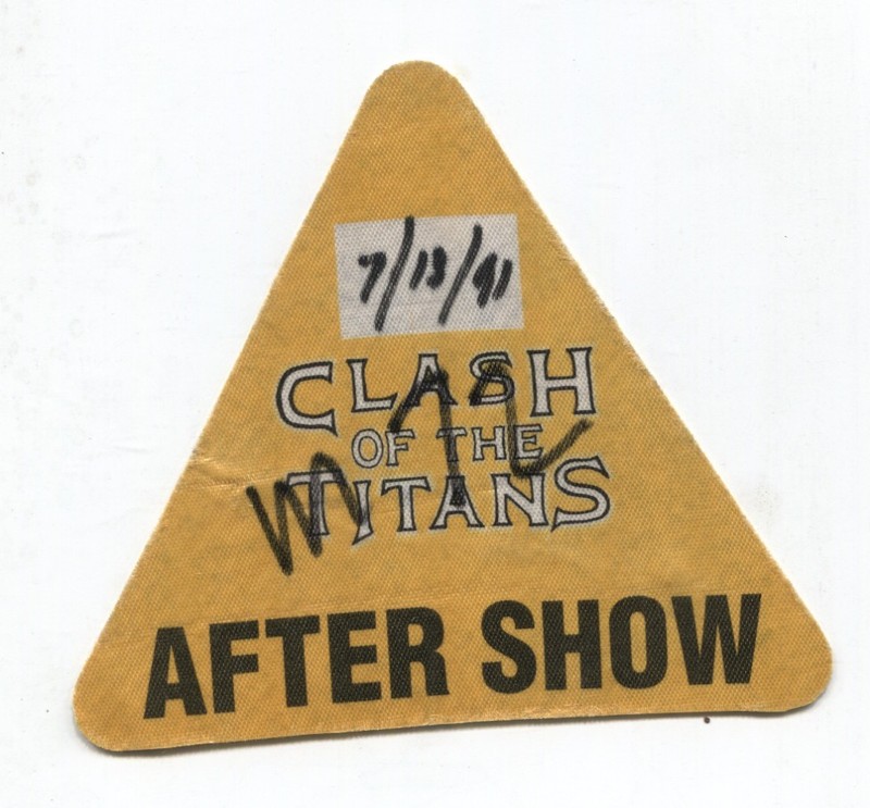 Clash Of The Titans After Show Pass 7/13/91 Slayer Megadeth Alice In Chains