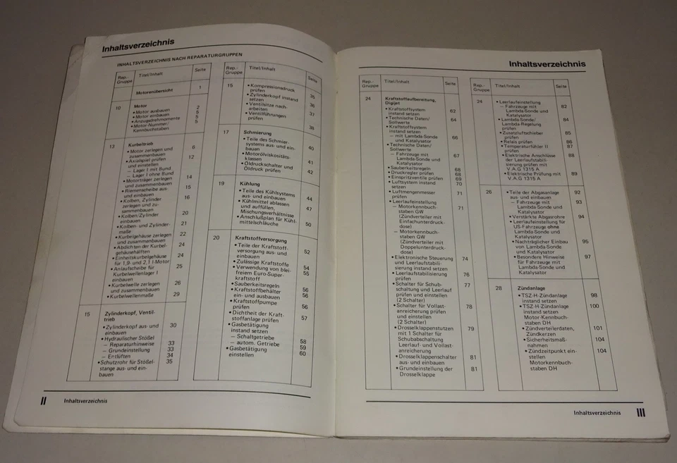 Manual de Taller / Guía de Reparación VW T3 1,9L Einspritz-Motor Digijet 1988 - Imagen 2 de 3