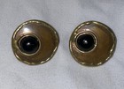 Modernist Brutalist Glass Onyx Earrings!!! — photo 1