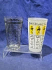Vtg Federal Glass Cocktail Shaker Mixing Glass Set MCM Recipes Frosted & Clear