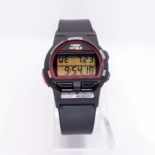 Timex Vintage 1998 Men's 8-Lap Memory indiglo F3 50m Digital Watch