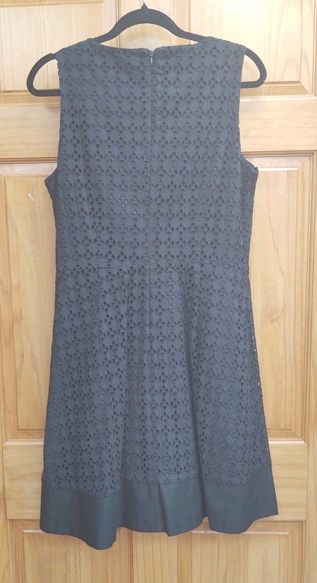 Calvin Klein Black Eyelet Lined Fit & Flare Skirt 10 Prom Wedding Cocktail Dress thumbnail 2