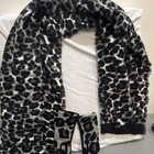 Mud Pie Women's Leopard Animal Print Scarf & Gloves Set Black/Gray One Size — photo 1