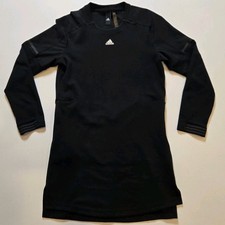Adidas ID Sports Transitions Black Long Sleeve Dress Small AGC002 DH8106 Logo EU