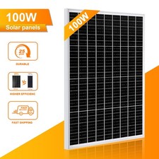 100W 12V Mono Solar Panel 100 Watt Off-Grid Power Home RV Camping Trailer Boat