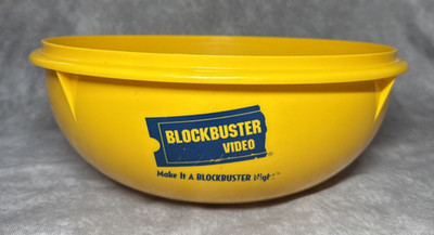 Blockbuster Tupperware Popcorn Bowl 90s Vintage Yellow 12'' NO LID
