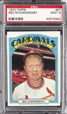 1972 TOPPS #67 RED SCHOENDIENST PSA 9