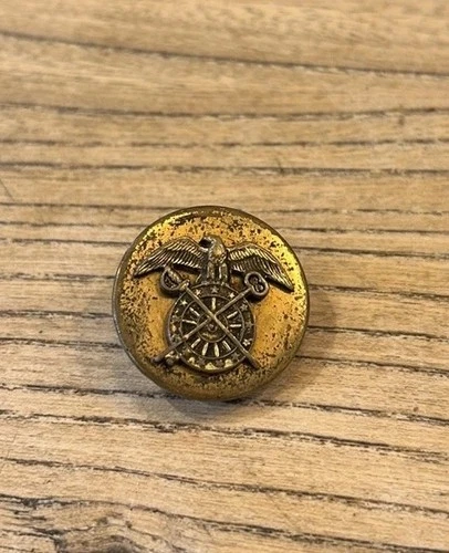 WW2 US Army Quartermaster Corps Enlisted Collar Disc Pin Military Screw Back *