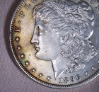 1896 Morgan Silver Dollar, Obverse Toning — photo 1