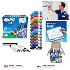 EXPO Dry Erase Markers, Low Odor Ink, Assorted Fashion Colors, Chisel Tip, 36...