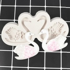 Silicone Couple Swan Mold Fondant Cake Decoration Mould Soap Mol GF _wo