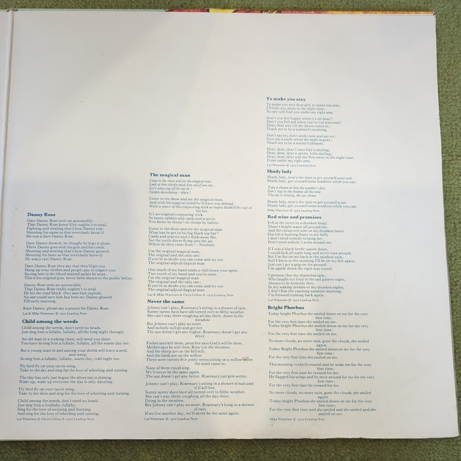 Lal & Mike Waterson ‎Bright Phoebus 1st Press 1972 UK Vinyl  Trailer LES 2076