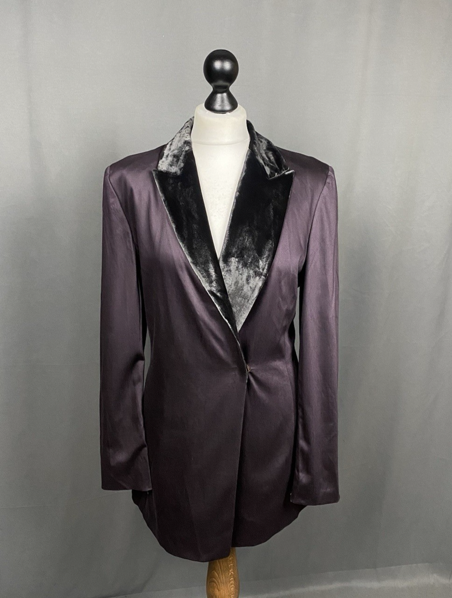 800$ Gianfranco GF Ferre NWT Vintage Purple Wool Velour Club