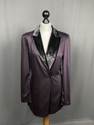 800$ Gianfranco GF Ferre NWT Vintage Purple Wool Velour Club