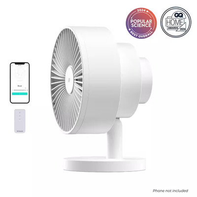Smart Whisper-Quiet 8 In. Air Circulator and Desk Fan with 5 Speeds and Remote t