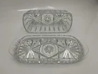 Vintage Anchor Hocking Star of David Crystal Glass Covered Butter Dish