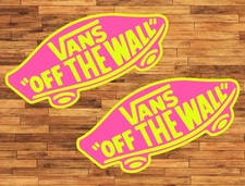 Vans Off The Wall Logo Hi-Lite Water Proof UV Safe Glossy Vinyl Decals x2 Skate
