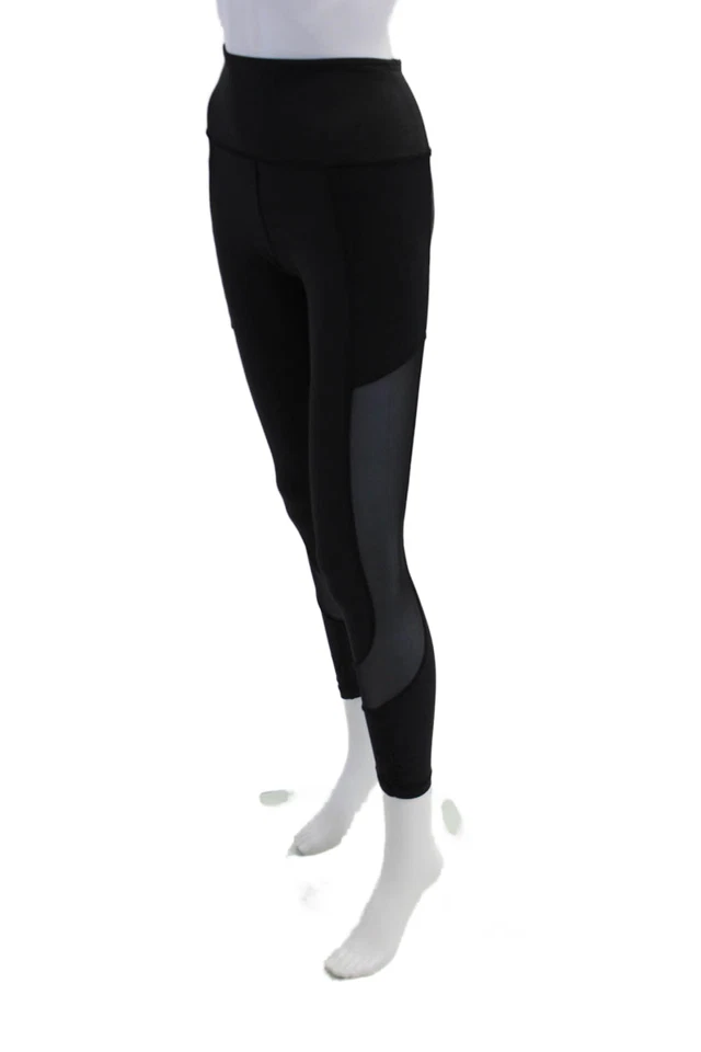 Leggings deportivos al tobillo con panel de malla de cintura alta negros talla 4 Lululemon para mujer Foto 2 de 3