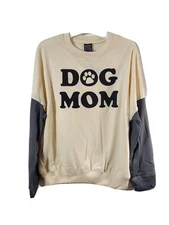 Modern Lux Dog Mom Colorblock Cozy Warm Sweatshirt Size Small