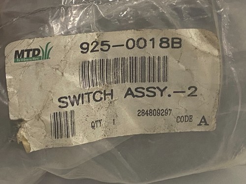 MTD Switch Assy #925-0018B - Picture 4 of 4