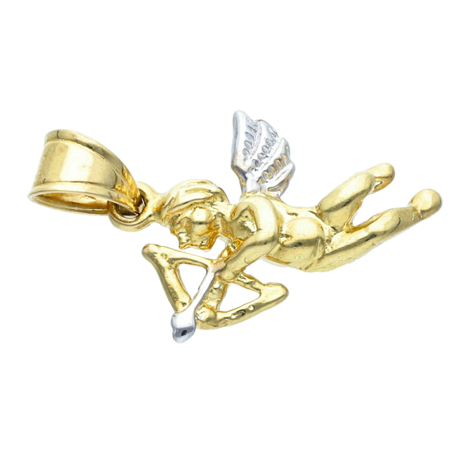 Engel mit Bogen Amor Amors Pfeil Goldanhänger 585er 14K ECHT Gold