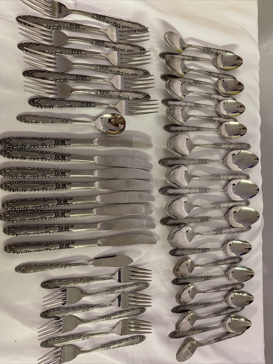 Vintage Orleans Silver Stainless Japan Silverware set (47) Pc
