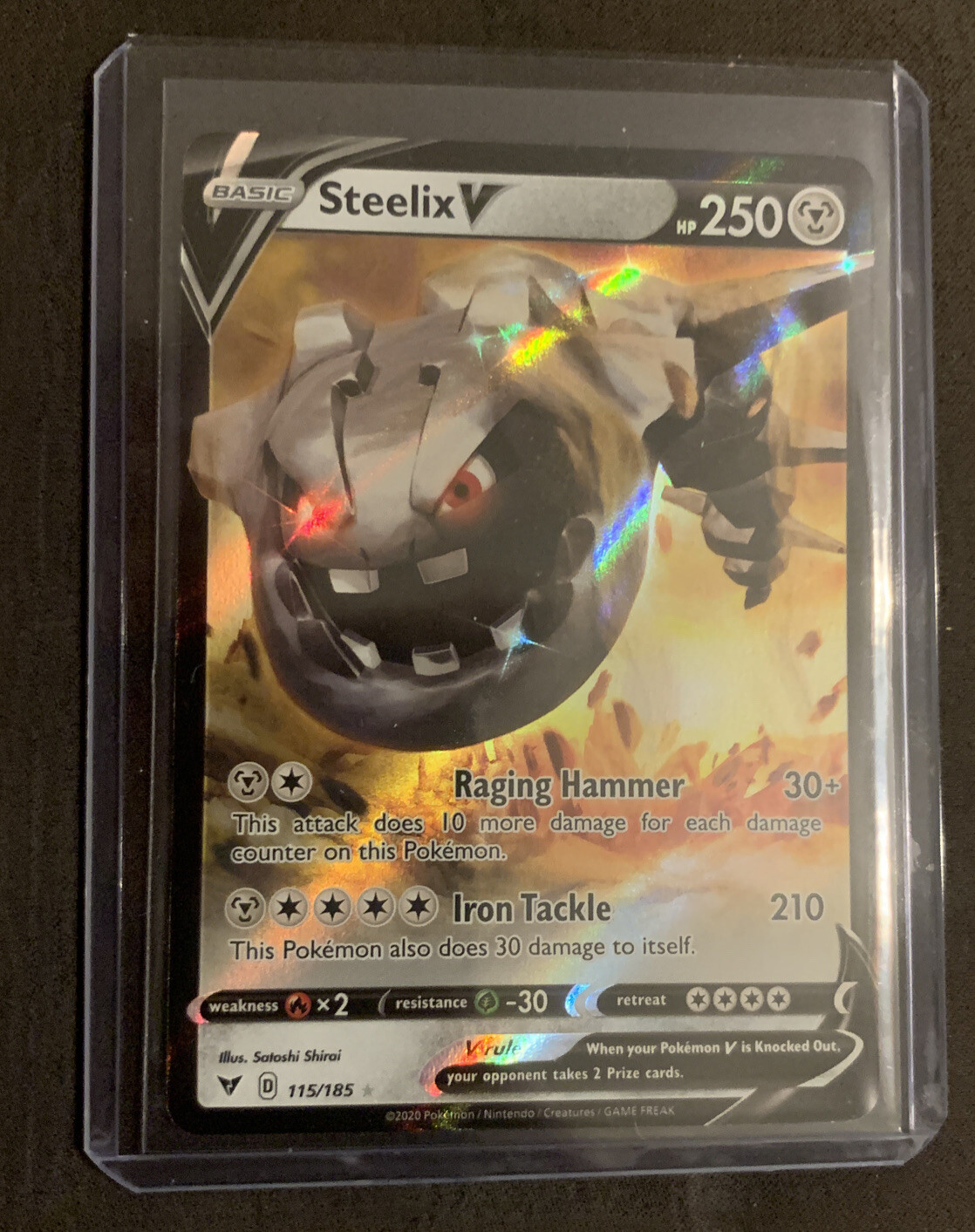 Steelix V 115/185 - Vivid Voltage - Ultra Rare Holo Pokemon Card Near Mint