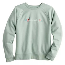 Juniors' Hurley Crewneck Pullover Fleece Color: Green Milieu, Size: M