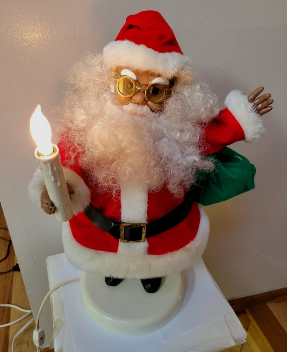African American Santa-Rennoc Animated Motion Santa- Holding
