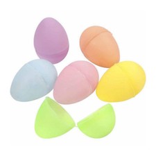 Kunststoff-Eier teilbar, Plastik Oster Ei zum Öffnen + Befüllen, weiß oder bunt