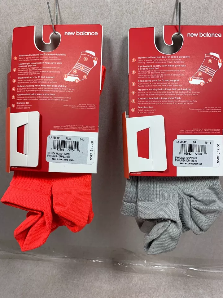 Calcetines New Balance Ligeros Construcción Correr TAB Hombres/Mujeres HECHOS EN EE. UU. Foto 3 de 4