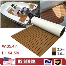 EVA Foam Boat Flooring Sheet Nonslip Marine Sea Deck Carpet with PSA , Brown