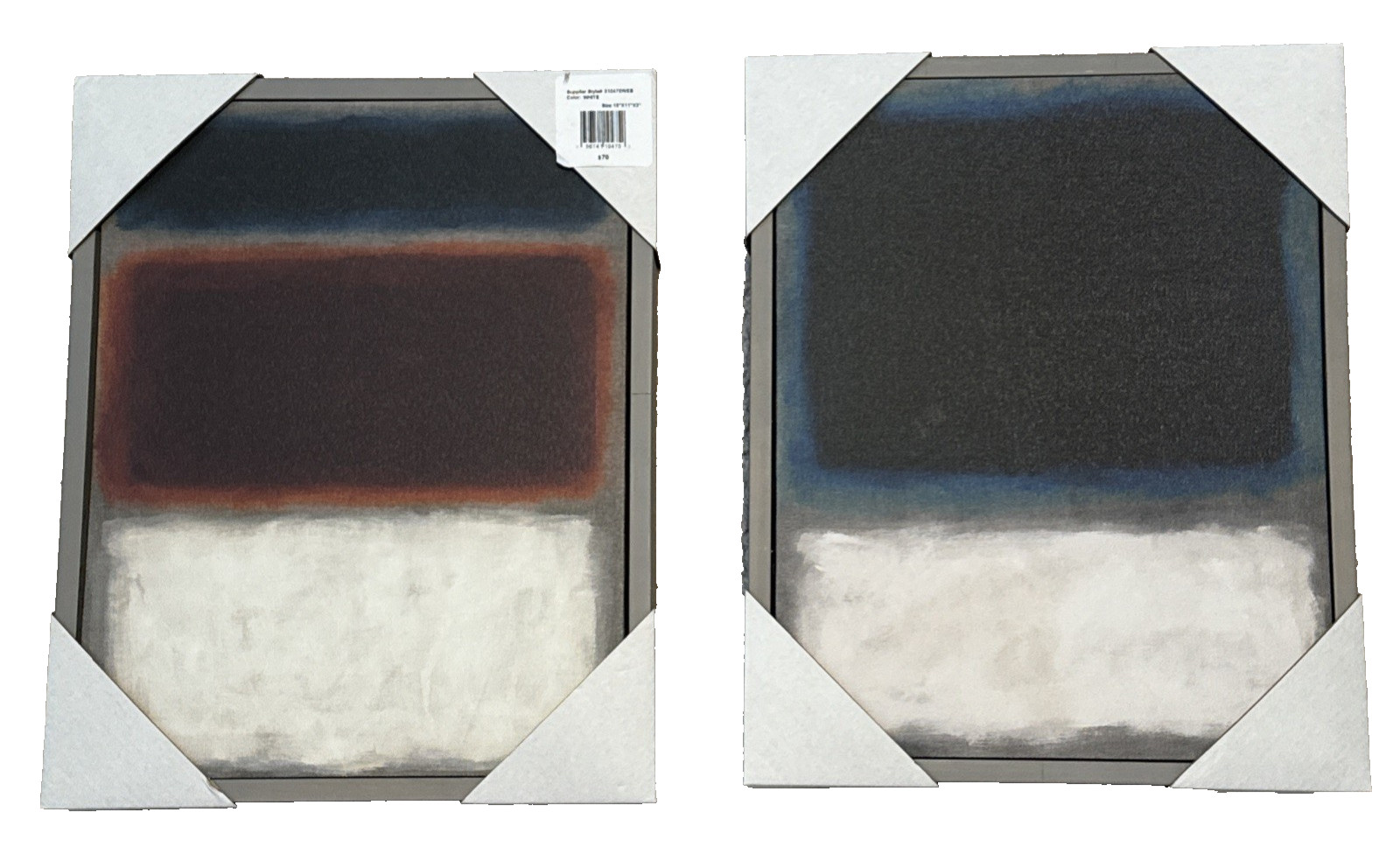 Blue White Canvas Wall Art - Set of 2 Panels - 15"x11"x3" Each - Brand New