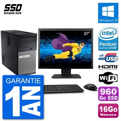 PC Dell 3010 MT Bildschirm 27'' G2020 RAM 16GB SSD 960GB HDMI Windows 10 Wifi