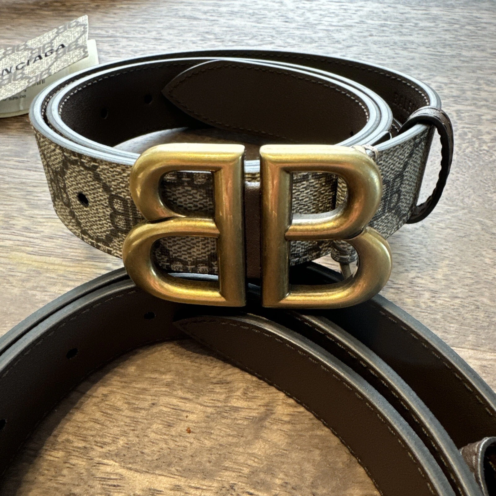 Ceinture BALENCIAGA × GUCCI 80 cm BRW motif total femmes 680456.0001.R.493075.80