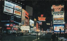 Broadway NYC NY Pepsi Cola Admiral TV Sabrett c1962 Postcard J202