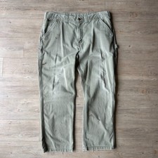 VINTAGE  Carhartt Sun Faded Thrashed Sage Workwear Pants sz W39 L30