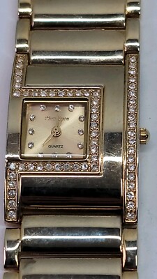 VTg Mon Bijou Quartz Watch Gold Tone 1309 China Orient Rhinestone Womens ladies Vintage Orient Gold Plated Watch, Women main image 3