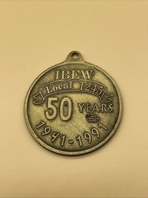 IBEW Int l Brotherhood of Electrical Workers Local 1245 Keychain 50 Yrs 1941- 91