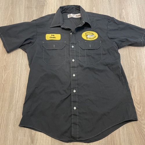 Vintage PHI Grey Mechanic Uniform Shirt Short Sleeves Cintas Large eBay