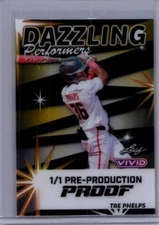 Tre Phelps 2024 Leaf Vivid Baseball 1/1 Pre Production Proof