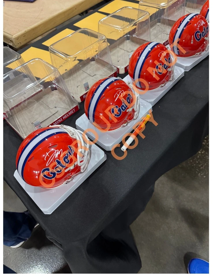 FLORIDA GATORS- DJ LAGWAY AUTOGRAPH ORANGE SPEED MINI HELMET JSA CERT PROOF - Image 2 of 3