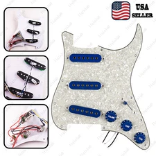 Prewired-Loaded SSS Pickguard Alnico V Pickups For ST Vintage Green Pearl&DBlue