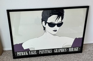 Patrick Nagel 24x34 Serigraph Poster ScreenPrint-Signed 1983 BLACK SUNGLASSES