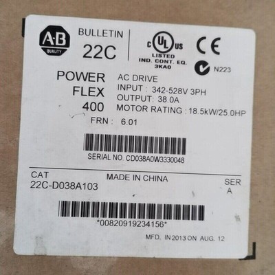 NEW Allen-Bradley 22C-D038A103 PowerFlex 400 18.5 kW 25 HP AC Drive FREE SHIP